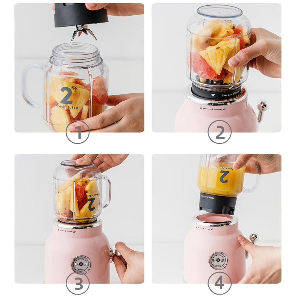 Personal Blender for Smoothies & Shakes - 20.3 oz Tritan BPA-Free Travel Cup with Lid, Portable Single Serve Smoothie Blender, Compact Countertop Blender for Gym, Office & On-the-Go, Cyan
