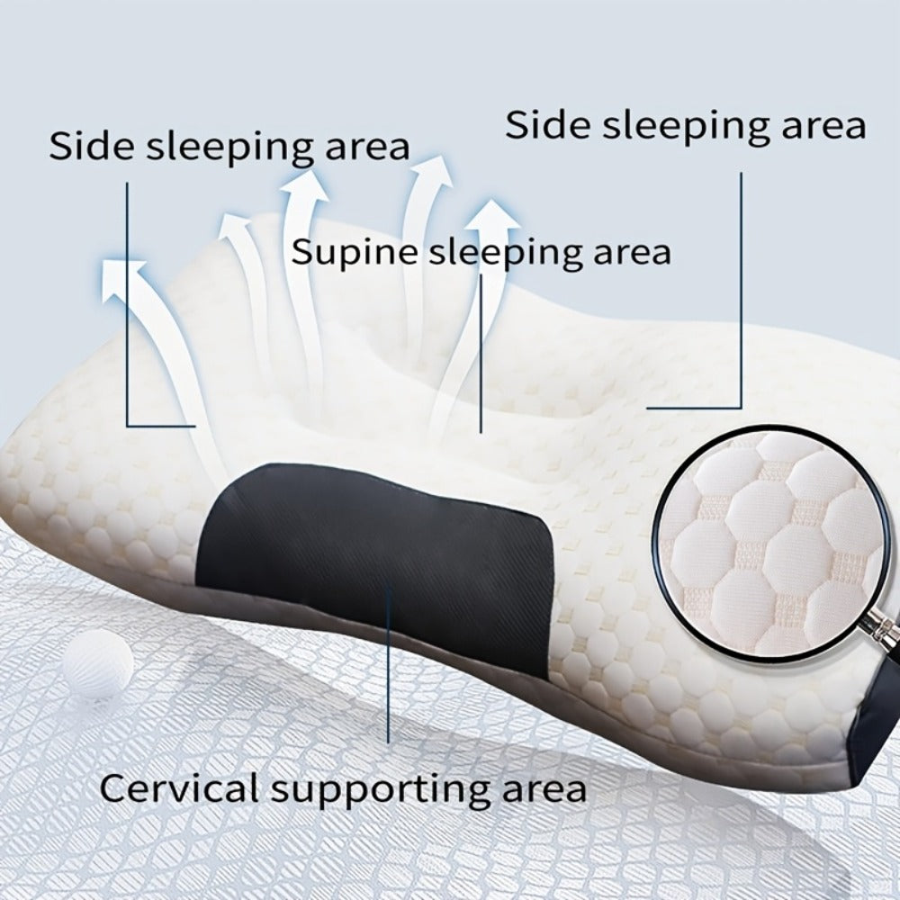 Ergonomic Neck Pillow 2-Pack Orthopedic Contour Support, Removable Zippered Cover, Breathable Fabric, All-Season Cervical Spine Relief, Neck & Shoulder Massager Pillow
