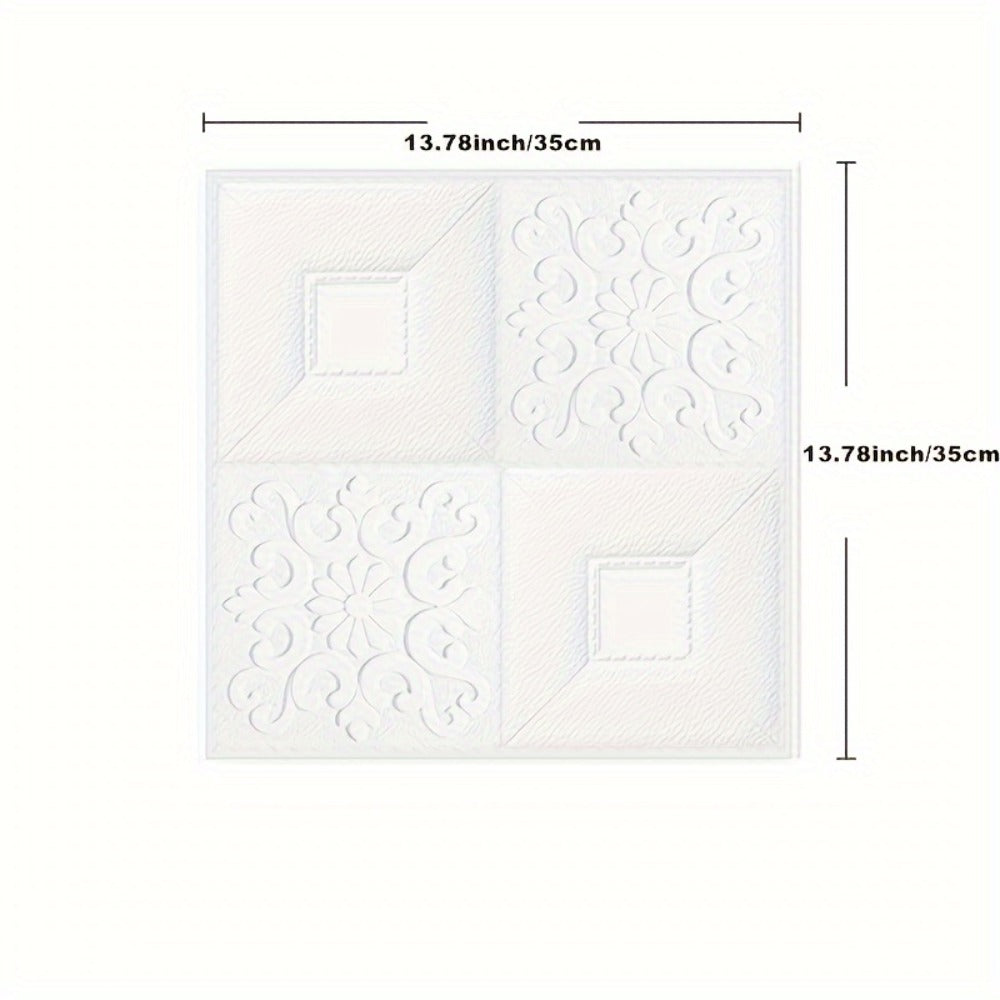 3D Foam Brick Wall Sticker 100 Pieces Self Adhesive Waterproof Soft Wallpaper Panel for Living Room Bedroom Bathroom Kitchen Home Decor White Rock Black Rock Red Marble Flower