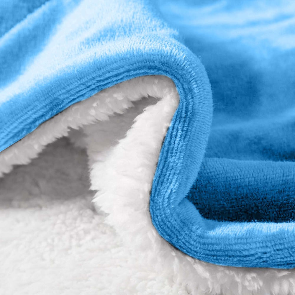 480GSM Sherpa Fleece Blanket ¨C Double-Sided Heavy Warm Throw for Couch, Bed & Travel, Reversible All Season, 13 Colors, 3 Sizes