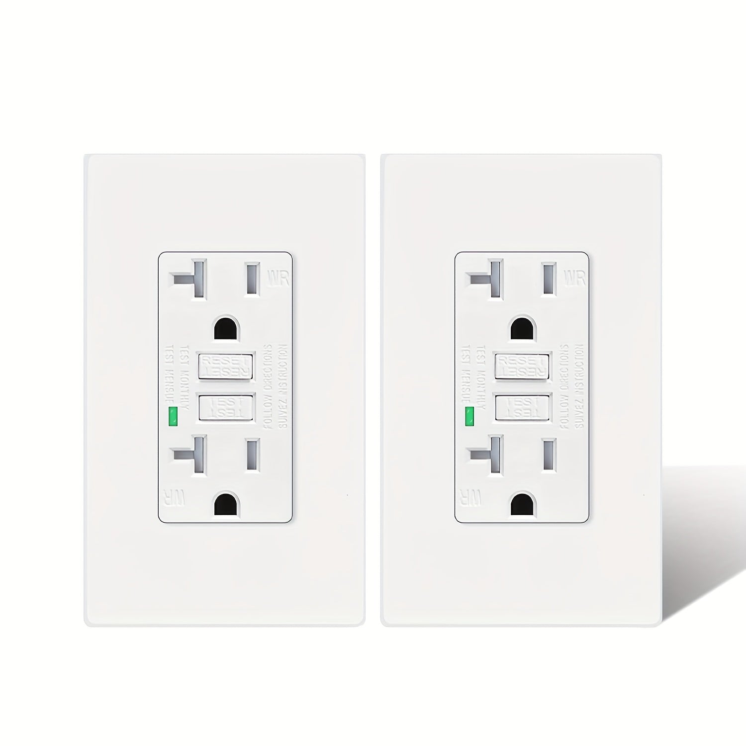 GFCI Outlet 20 Amp Tamper Resistant WR Weather Resistant with Wall Plate ETL Listed LED Indicator Test Reset Button Ground Fault Circuit Interrupter for Bathroom Kitchen Garage 2 4 6 10 20 Pack Black White