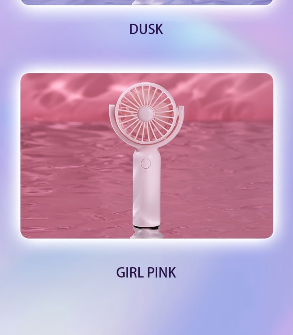 Handheld Fan Mini USB-C Rechargeable 3 Speed 180 Degree Adjustable Portable Personal Fan for Indoor Outdoor Travel Summer Cooling Gift 3 Pack 6 Pack Black Pink Purple