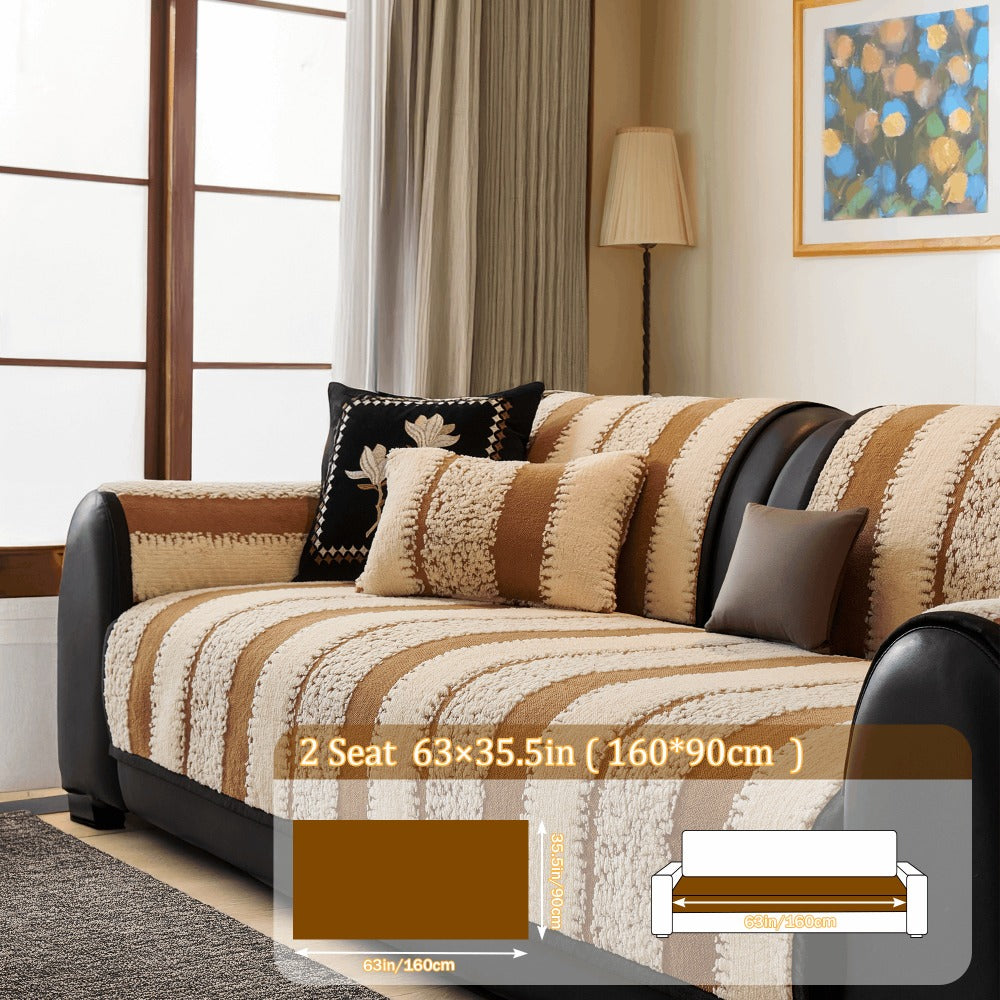 Sofa Cover Plush Non-Slip Washable Sectional Couch Slipcover Soft Durable Furniture Protector for Pets Cats Dogs 2 3 4 Cushion Sofa L-Shape Modern Sofa Pad Warm Sitting Cover All Seasons Black Gray Brown