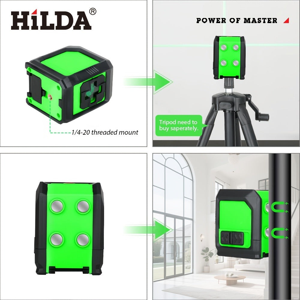Green Laser Level Self Leveling Cross Line Horizontal Vertical Green Beam Laser with 39 Inch Adjustable Tripod Rotating Head for Home Decoration Construction Tiling Alignment