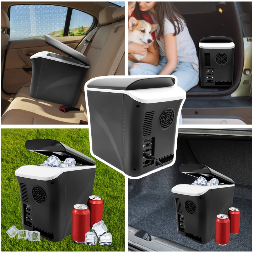 Car Mini Fridge, 3 Gallon 12V/24V DC Portable Car Refrigerator Cooler ¨C Cools to -7¡ãC, Fits 12x330ml Cans, Low Noise & Shockproof Design for Road Trip, RV, Camping and Outdoor Adventures