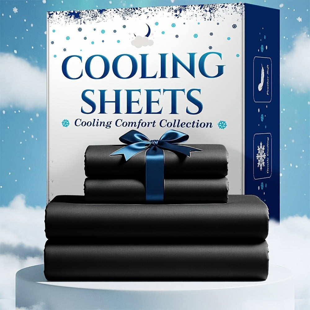 Bamboo Blend Cooling Bed Sheet Set 4pcs ¨C Ultra Soft Breathable Kids Sheets, Deep Pocket Fitted Sheet 18¡±-24¡±, 2200TC Shrink & Wrinkle Resistant, All-Season Hotel Luxury Bedding, Twin Full Queen King