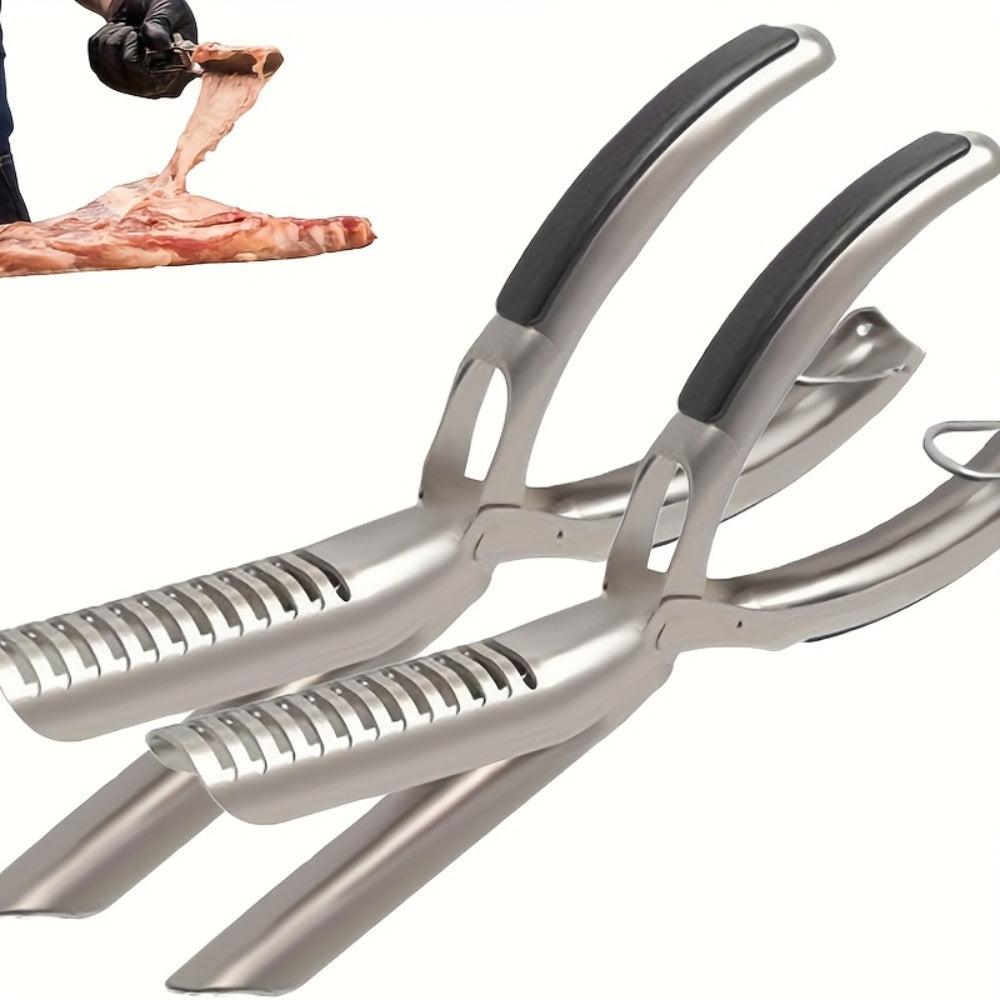 BBQ Rib Membrane Remover Tool Stainless Steel Rib Peeler with Ergonomic Handle, Food Grade Manual Rib Prep Kitchen Gadget for Grilling, Smoking, Home Cooks and Professional Chefs