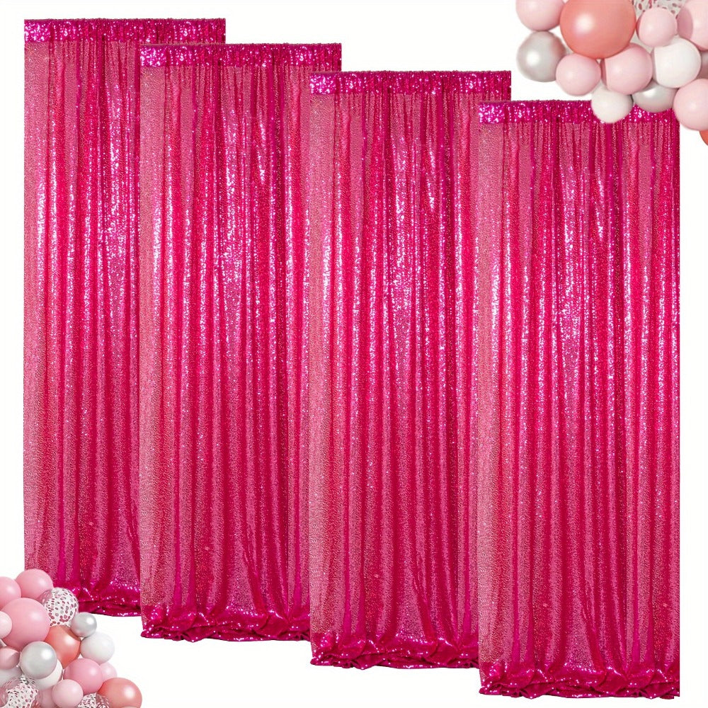 Sequin Backdrop Curtain for Party Wedding - 4x8ft Shimmering Glitter Curtain for Birthday Photo Booth Stage Decoration, Easy Hang, Multi-Color