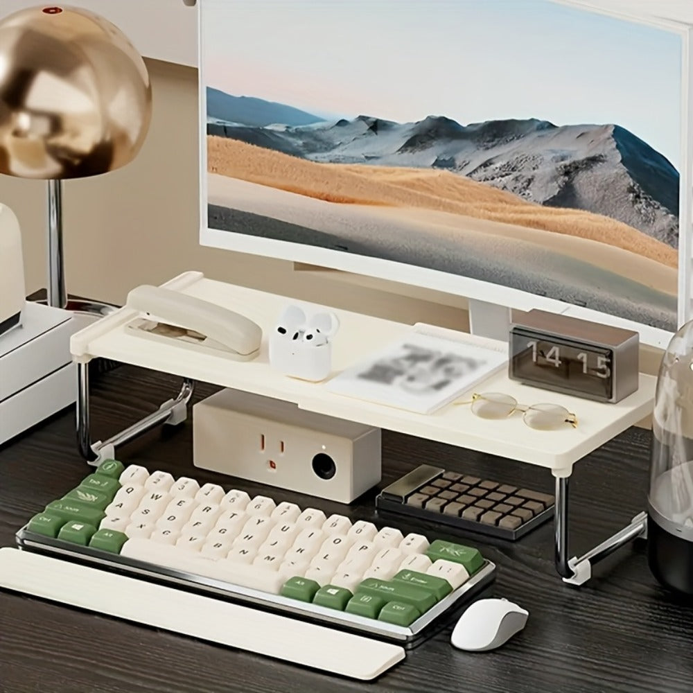Desktop Storage Organizer Multi-Tier Expandable with Transparent Lid PP Stainless Steel Space-Saving Countertop Box for Kitchen Bathroom Cosmetics
