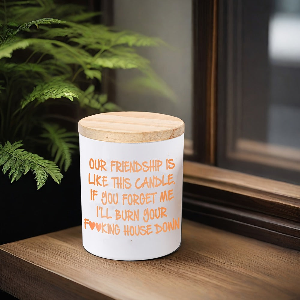 Lavender Scented Soy Candle Best Friend Gift for Women ¨C Engraved Glass Friendship Candle, Funny Unique Birthday Christmas Gift for Friends, Novelty BFF Gift Idea for Her, 12+ Hour Burn