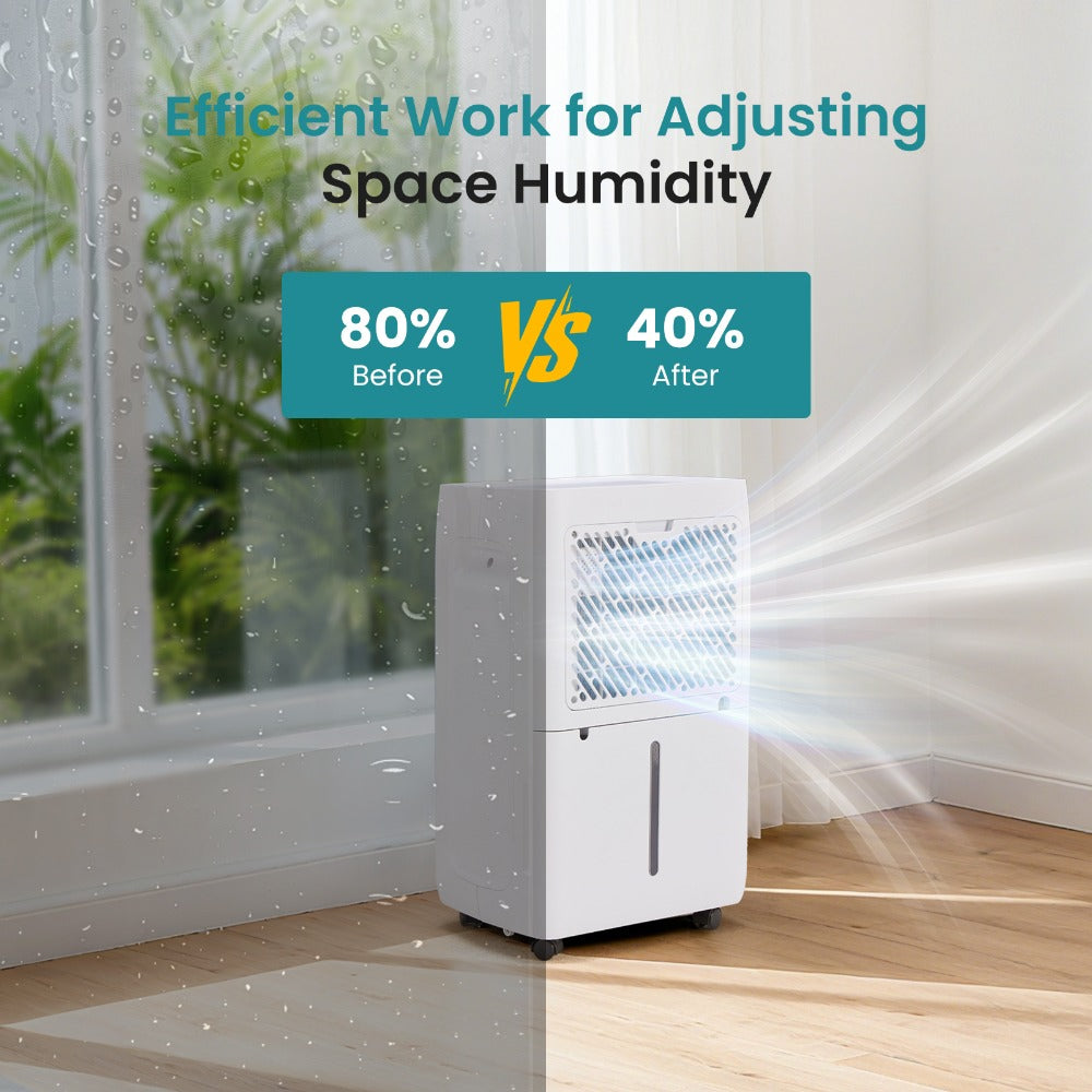Dehumidifier for Basement 50 Pint 5500 Sq Ft with Drain Hose, Portable Home Dehumidifier for Large Room Bedroom Bathroom, 3 Modes Auto Shut-Off Quiet Fan Washable Filter Humidity Control