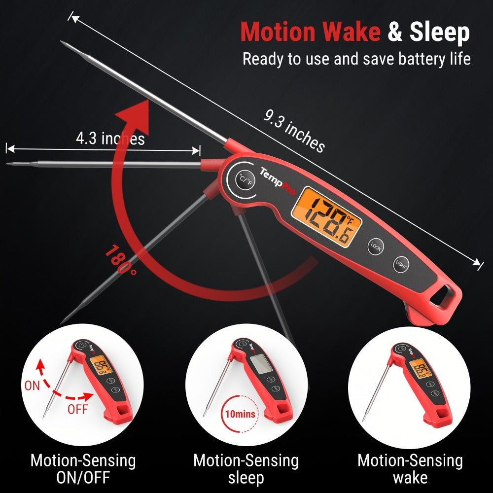 Instant Read Meat Thermometer with Motion Sensing ¨C Digital Food Thermometer for Kitchen BBQ Grill Smoker Oil Candy Cooking