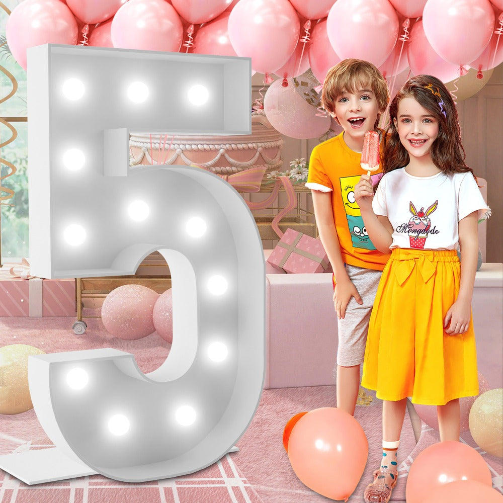 Marquee Number Lights 4 Feet Tall LED Light Up Numbers 0-9 20 for Birthday Party Anniversary Graduation Decoration 11 Colors 3 Flash Modes Foam Board String Lights Included