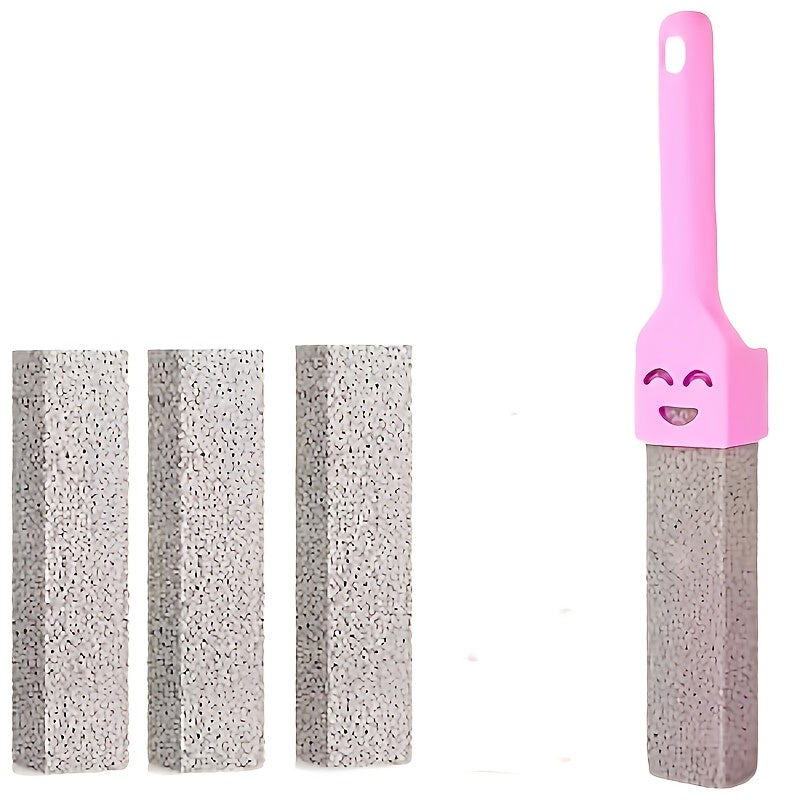 Pumice Stone Toilet Brush Set with Ergonomic Handle | Heavy-Duty Limescale Rust & Stain Remover | Non-Scratch Cleaning Tool for Bathroom Toilet Bathtub Sink Tile & Glass | 6-Piece Multi-Color Set