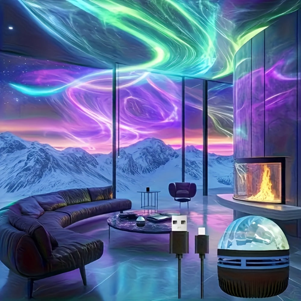 Galaxy Projector Night Light Aurora Projection Magic Ball Remote Control Multicolor Nebula LED USB Powered Dimmable for Bedroom Living Room Party Home Decor Christmas Valentine Gift