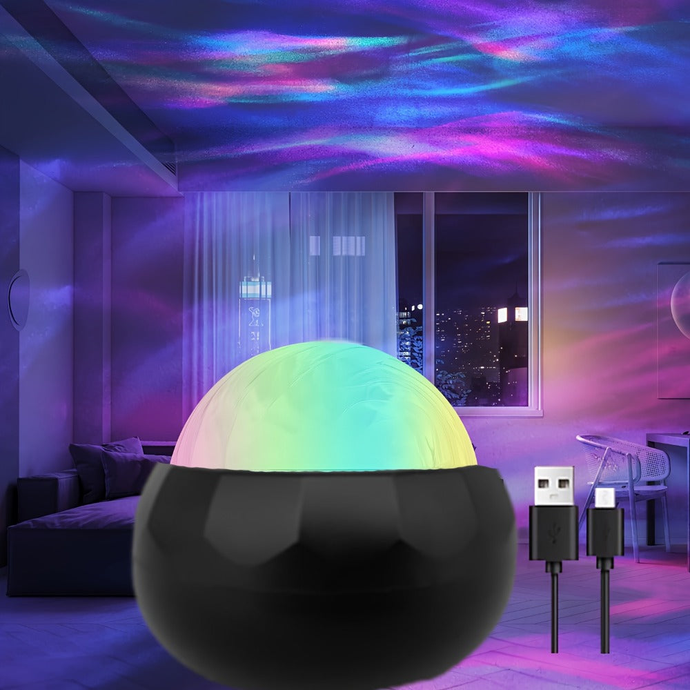 Aurora Magic Ball Light USB Plug-In with Remote ¨C Color Rotating Aurora Borealis Effect Night Light for Bedroom, Living Room & Party Atmosphere Decor