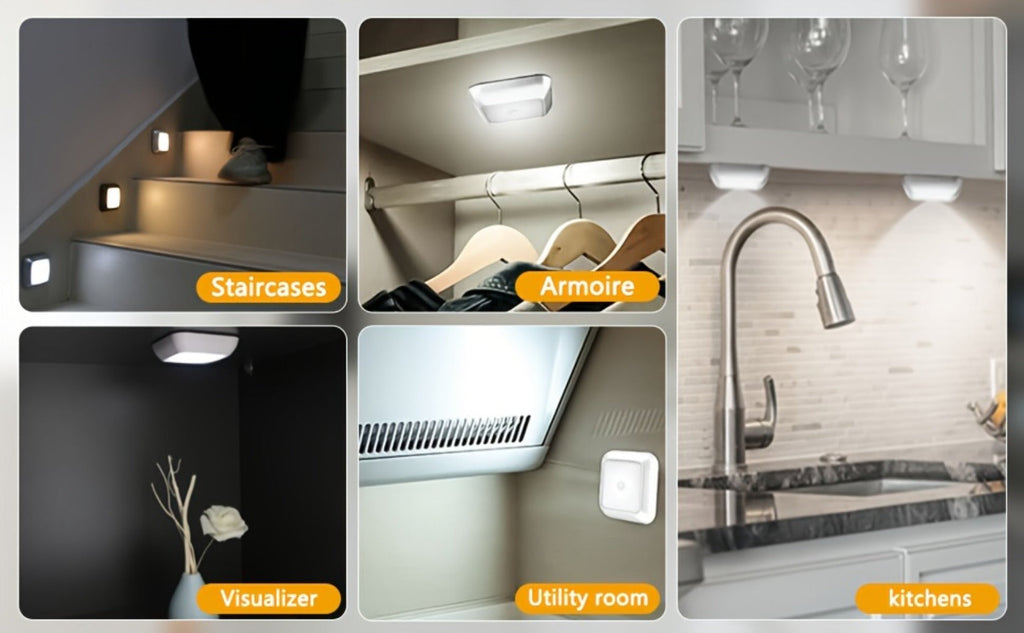 LED Night Light Motion Sensor Battery Powered Dusk to Dawn Smart Sensor Compact Nightlight for Bedroom Toilet Stairs Hallway Closet Warm White Cool White 2 Pack