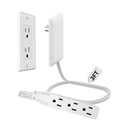 Flat Plug Extension Cord 3 Outlets Ultra Thin Wall Hugger with Outlet Concealer Cord Organizer Kit Space Saving Child Safe 13A 1625W for Behind Furniture Bed Sofa Desk Dorm Office 3FT 5FT 8FT