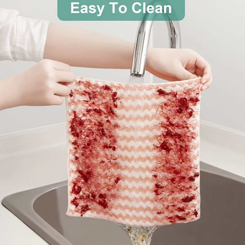 Microfiber Cleaning Cloths 18 Pack Ultra-Fine Fiber Reusable Dishwashing Cloths Knit Texture Multi-Color Assorted for Home Kitchen Dish Washing Counter Wiping Modern Style Cleaning Set