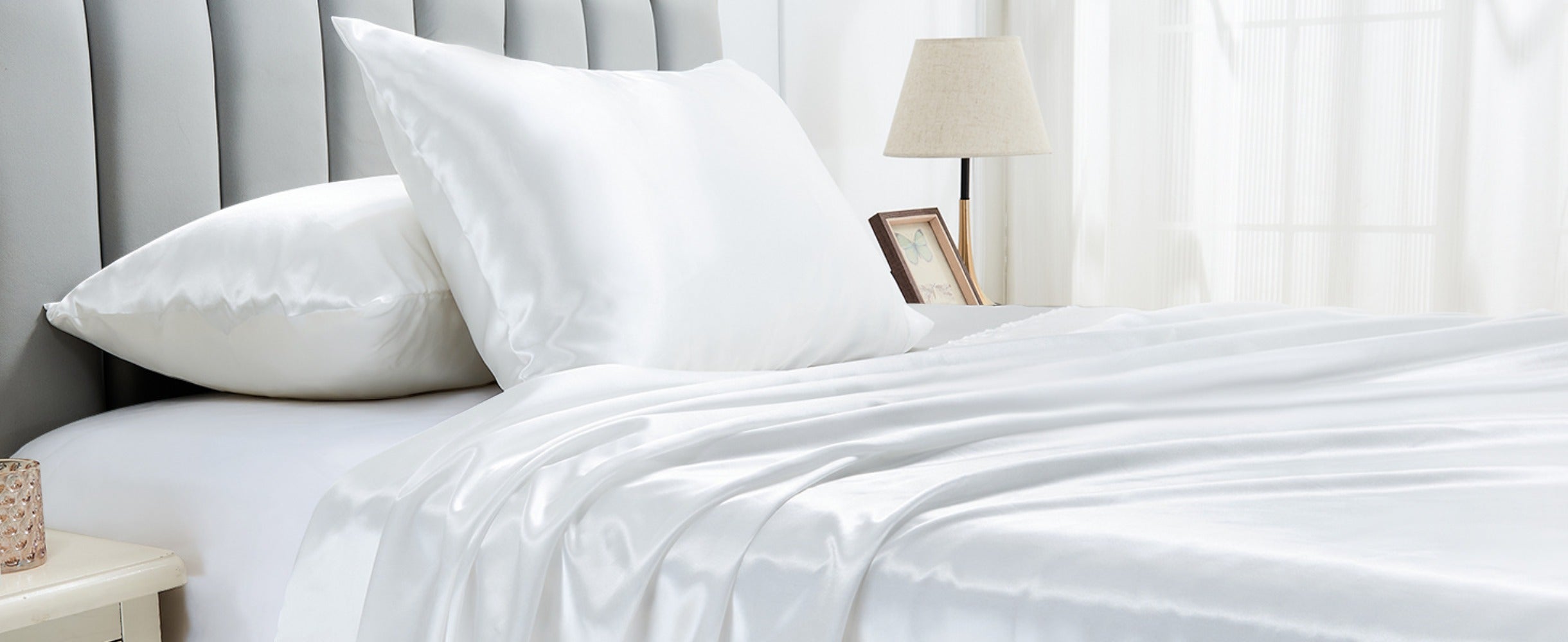 Satin Bed Sheet Set 4 Pcs ¨C Luxury Silky Smooth Hotel-Quality Bedding, Wrinkle-Free Deep Pocket Fitted Sheet, All-Season Elegant Satin Sheets ¨C Twin, Full, Queen & King, Multiple Colors