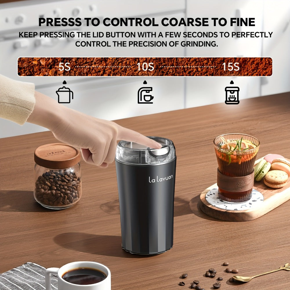 Coffee Bean Grinder Electric 200W Powerful Motor Stainless Steel Chamber Ultra-Fine Blade Grinder One-Touch 12 Cups Multi-Purpose for Spices Nuts Grains 110V US Plug