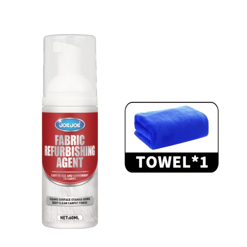 Fabric & Upholstery Cleaner Spray 2.03oz with Towel ¨C Deep Stain Remover for Carpet, Sofa & Car Interior, Glycerin-Based Surfactant-Free Formula, Easy Spray Application for Home & Auto