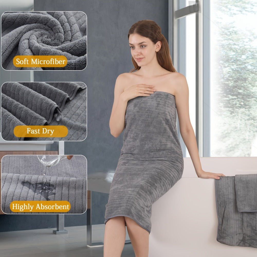 Bath Towels Set 4 Pack 35x70 Inch Oversized Extra Large - Microfiber Super Absorbent Quick Dry XL Bath Sheet Soft Bathroom Towels | 13 Colors | Family Hotel Spa Shower Towel Set Coastal Style