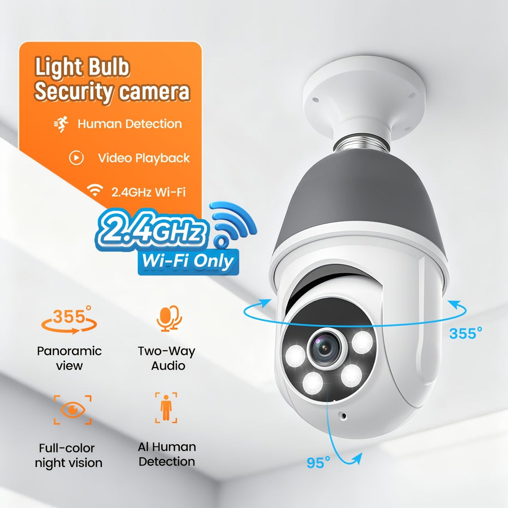 AI Auto Tracking Security Camera 360¡ã Panoramic 1920P | Infrared Night Vision Two-Way Audio 2.4GHz USB Charging | Wireless Indoor Surveillance Camera Human Motion Detection