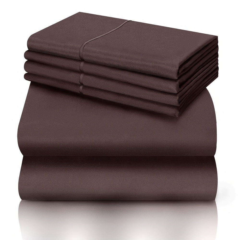 California King Sheet Set 6-Piece Breathable Cooling Bed Sheets Ultra-Soft Hotel Luxury Microfiber 18 Inch Deep Pocket Wrinkle Fade Resistant Flat Sheet Fitted Sheet 4 Pillowcases Multiple Colors