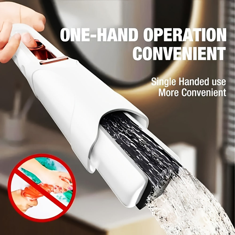 Mini Sponge Mop with Adjustable Handle & 4 Reusable Heads ¨C Self-Squeezing Portable Cleaning Mop for Bathroom, Kitchen, Car & Window