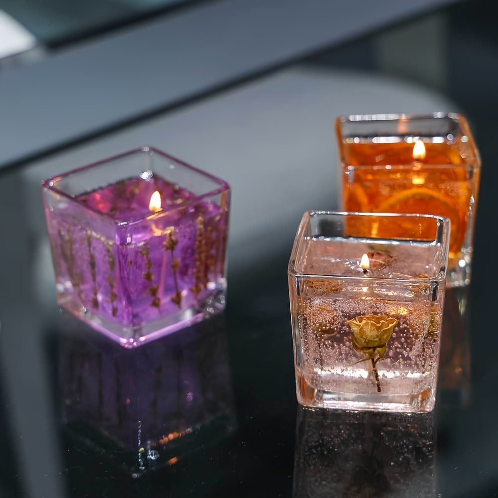 Floral Scented Candle 550g with True Flower Inlay ¨C Large Botanical Candle in Glass Jar, Rose & Lavender Fragrance, Luxury Aromatherapy Home Decor, Perfect Birthday & Gift Candle for Women