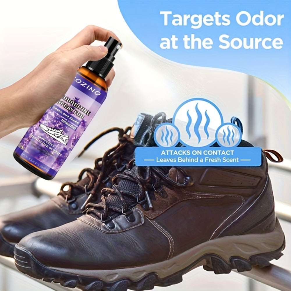 Foot Deodorizer Spray for Feet Socks & Shoes ¨C Lavender Scent, Fast-Drying Odor Control, Glycerin Formula, Allergy-Friendly, 3.38 fl oz, Set of 2