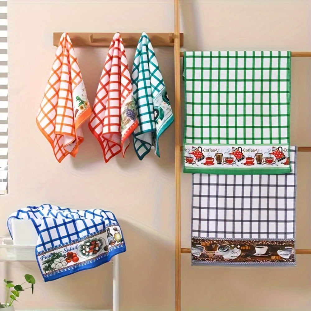 Holiday Kitchen Dish Towels Set of 6 - Colorful Printed Dishcloths Soft Absorbent Tea Towels for Kitchen Decor