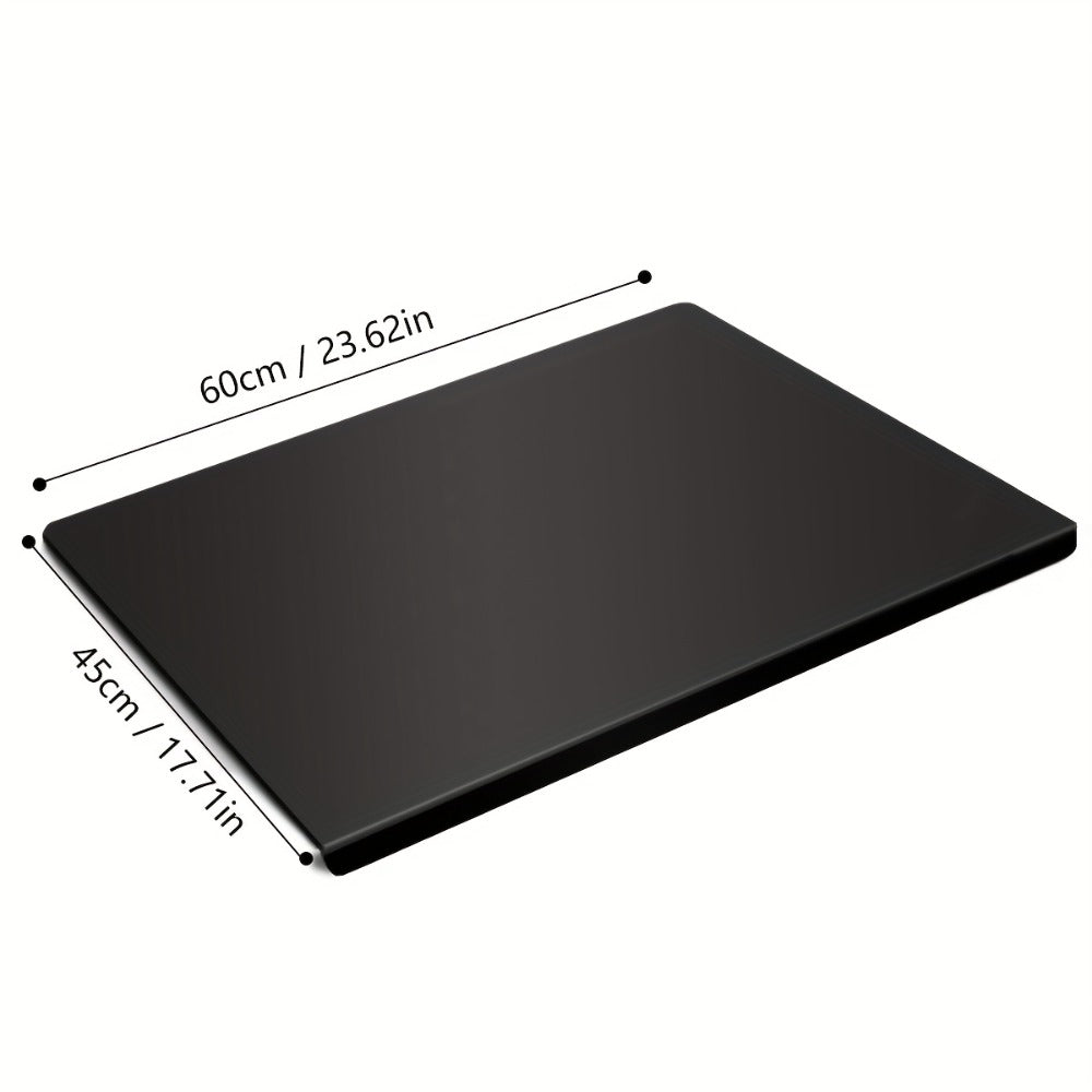 Acrylic Cutting Board with Counter Lip - BPA-Free Food-Safe Clear & Black Kitchen Chopping Board 60% Thicker Non-Slip Countertop Protector for Home and Professional Use