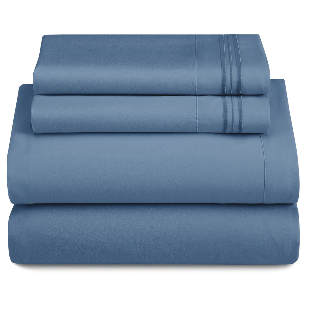 Bed Sheets Set 4-Piece Microfiber 1800 Series Deep Pocket Fitted Sheet Flat Sheet Pillowcases Soft Breathable Wrinkle Fade Resistant Twin Full Queen King Cal King 20 Colors