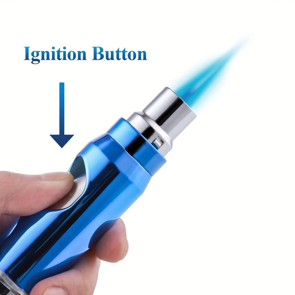 Refillable Torch Lighter with Adjustable Jet Flame ¨C Butane Igniter for Candle, BBQ Grill, Camping & Outdoor Use, No Battery Required, Gift Box Included (Gas Not Included)