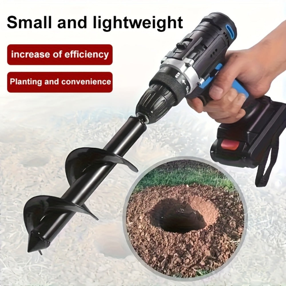 Heavy Duty Auger Drill Bit with 3/8¡± Hex Round Shank ¨C Garden Earth Planting Hole Digger for Power & Manual Drill