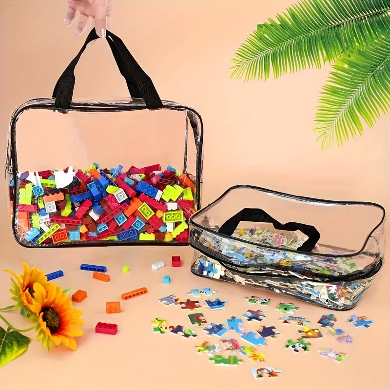 Clear PVC Storage Bags Set of 4 - Transparent Zipper Organizer Bags, Foldable Portable Multi-Use Storage for Home Travel