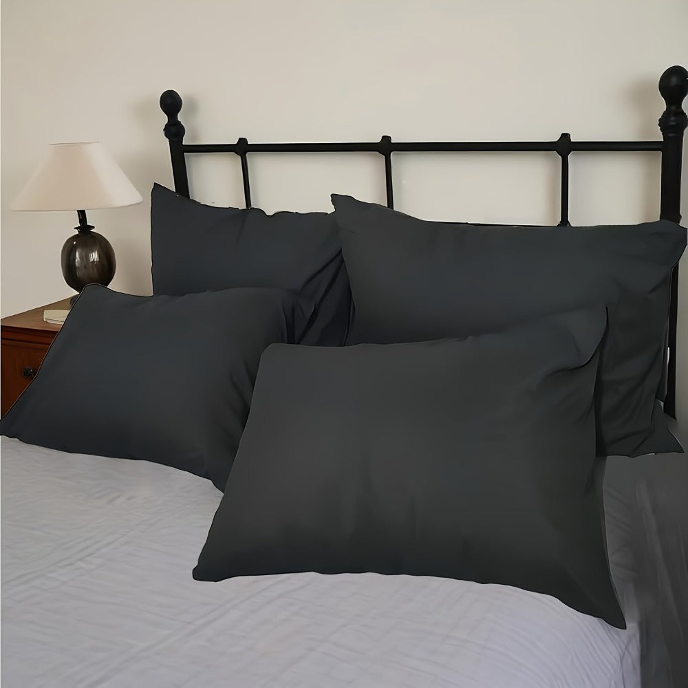 Microfiber Pillowcases Set of 4 ¨C Soft Brushed 90GSM Wrinkle-Resistant Envelope Closure Pillow Covers, Queen & King Size, Multiple Colors, Breathable Polyester Pillow Cases for Bedroom Hotel