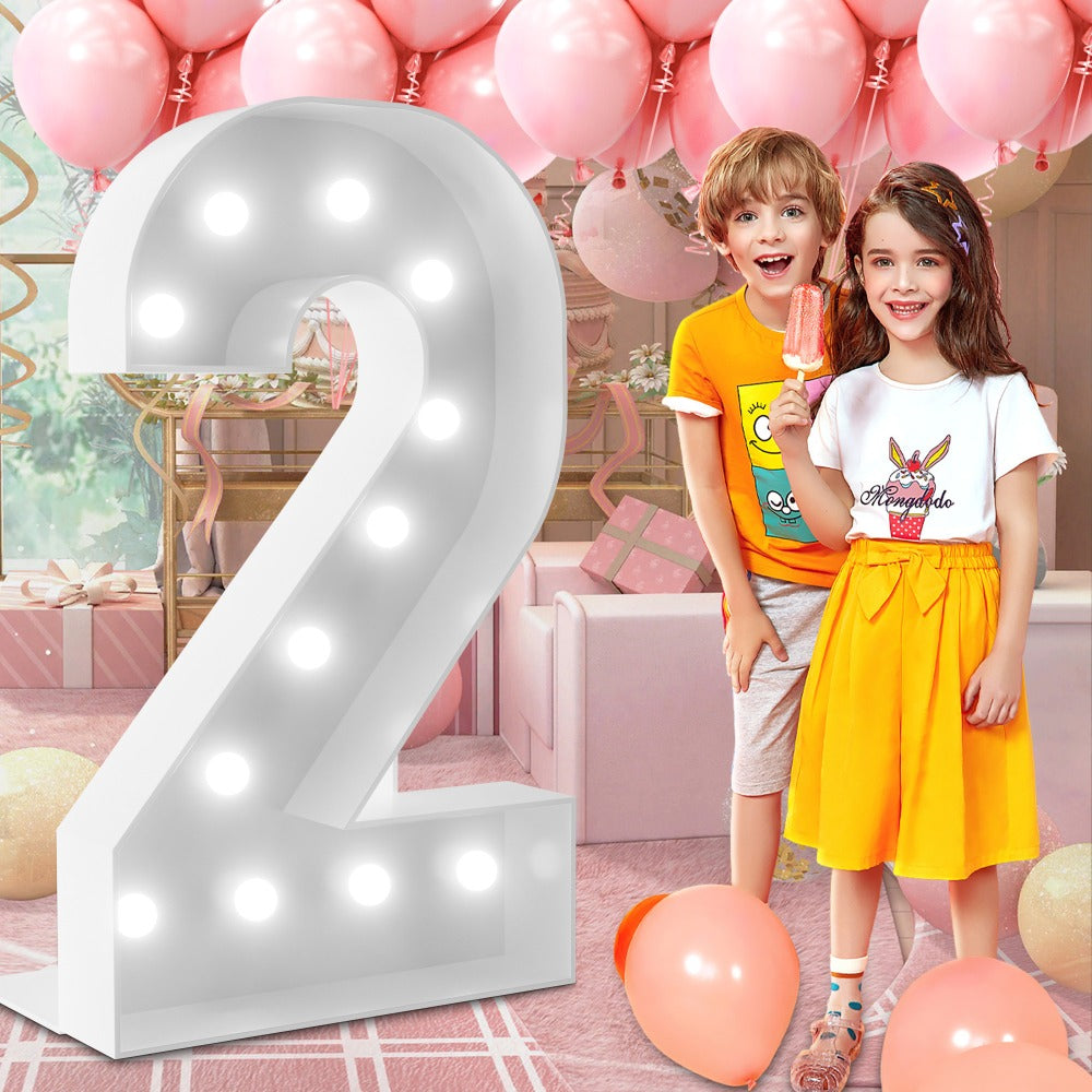 Marquee Number Lights 4 Feet Tall LED Light Up Numbers 0-9 20 for Birthday Party Anniversary Graduation Decoration 11 Colors 3 Flash Modes Foam Board String Lights Included