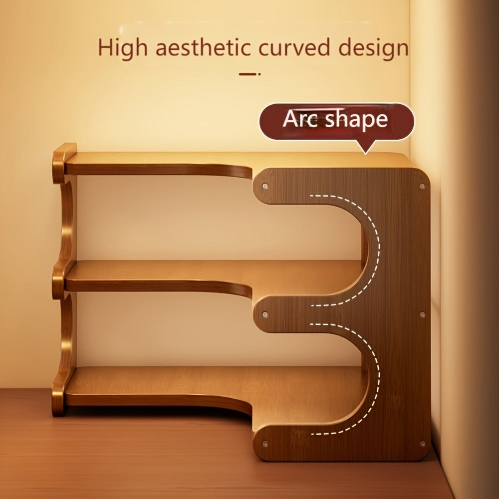 Corner Shelf Organizer 2 3 Tier Space Saving Desk Corner Rack for Home Office Bedroom Living Room, Sturdy Countertop Display Shelf for Plants Books Stationery Decor, Modern Minimalist Design