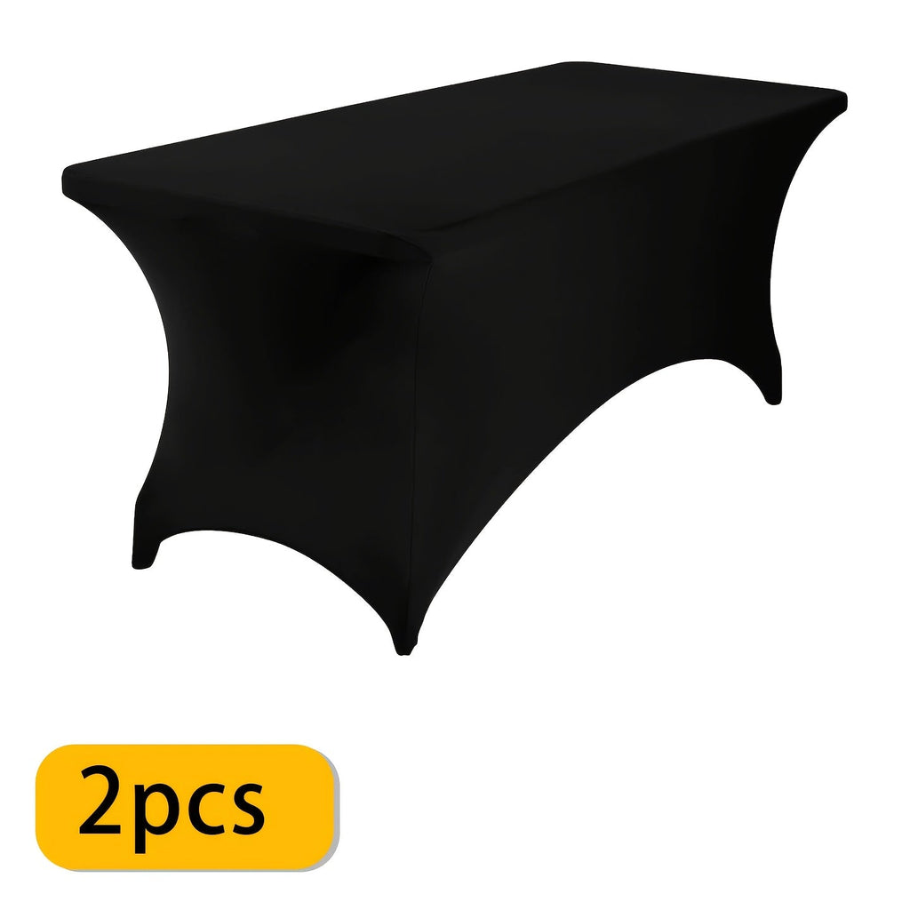Spandex Tablecloth for 6 ft Rectangle Tables ¨C Elastic Fitted Table Cover for Events, Parties, Weddings & Banquets ¨C Wrinkle-Free Stretch Fabric in Black, White & Red, Indoor & Outdoor Use