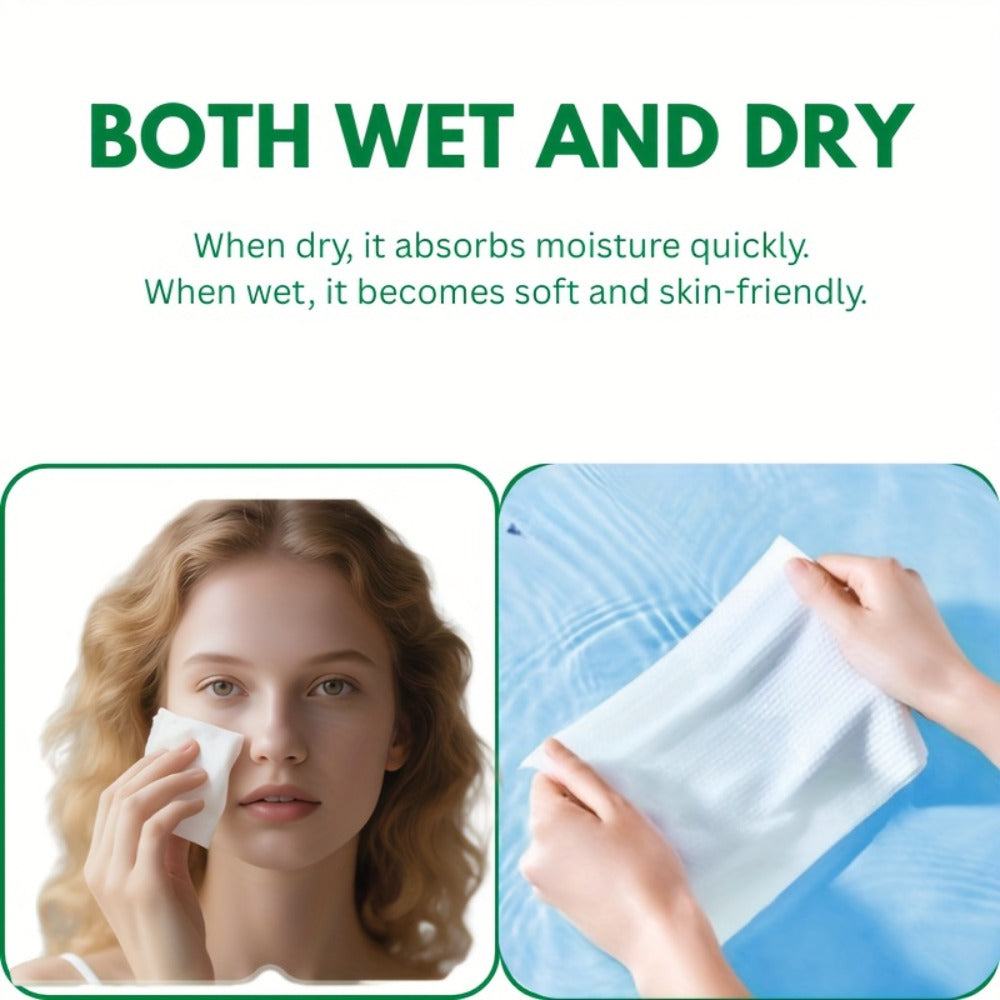 Disposable Face Towels Jumbo Ultra-Soft Extra Thick ¨C Highly Absorbent Dry Wet Dual-Use Facial Wipes for Makeup Removal, Facial Cleansing, Spa & Travel, All Skin Types, 50 / 100 / 150 Sheets per Pack