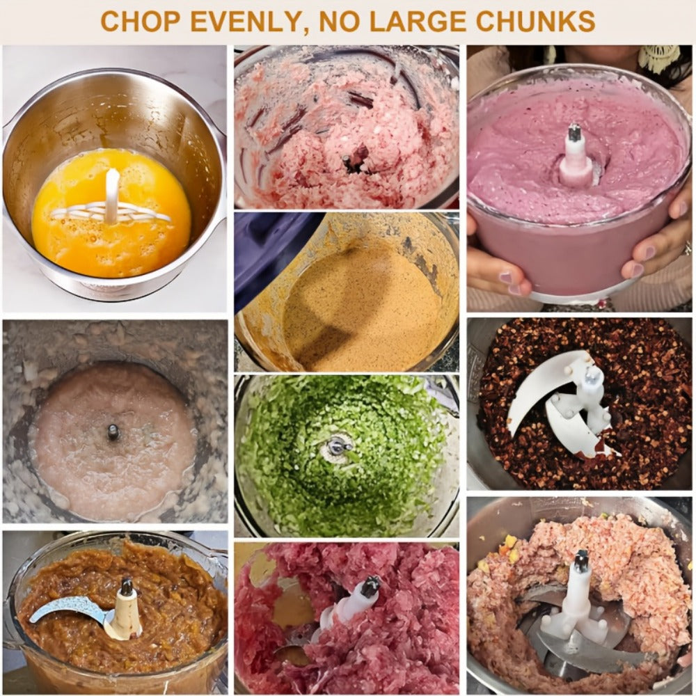 Electric Food Chopper & Processor 5L Stainless Steel - 40000 RPM Motor, 6 Bi-Level Blades, Meat Grinder & Vegetable Slicer for Kitchen, Onion, Garlic, Nuts, Fruit, Dough & More