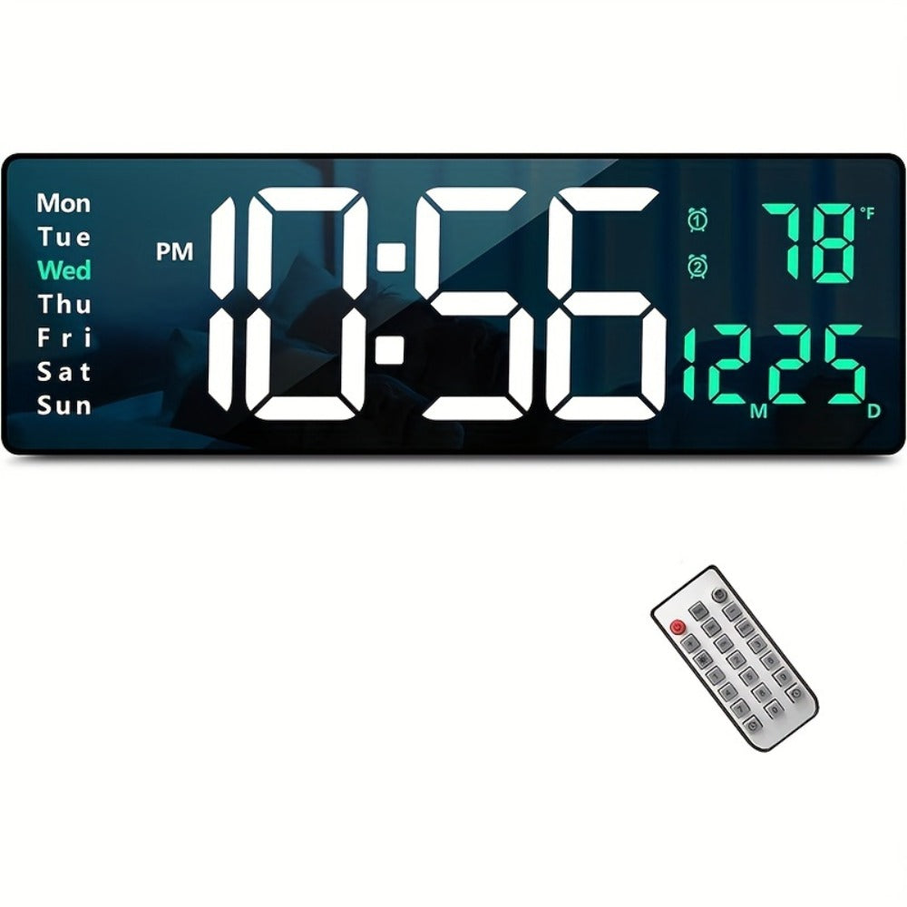 LED Digital Alarm Clock with Dual Alarm, Countdown Timer & 4-Level Dimmer for Bedside Nightstand