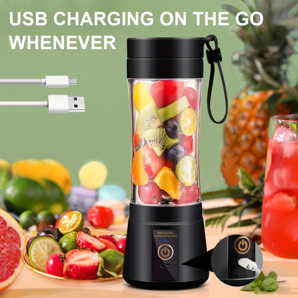Portable Blender Cup USB Rechargeable 380ML - Mini Personal Blender with 6 Blades for Smoothies, Shakes & Juice, Compact Travel Blender for Office, Gym, Picnic & Outdoor, 5 Colors