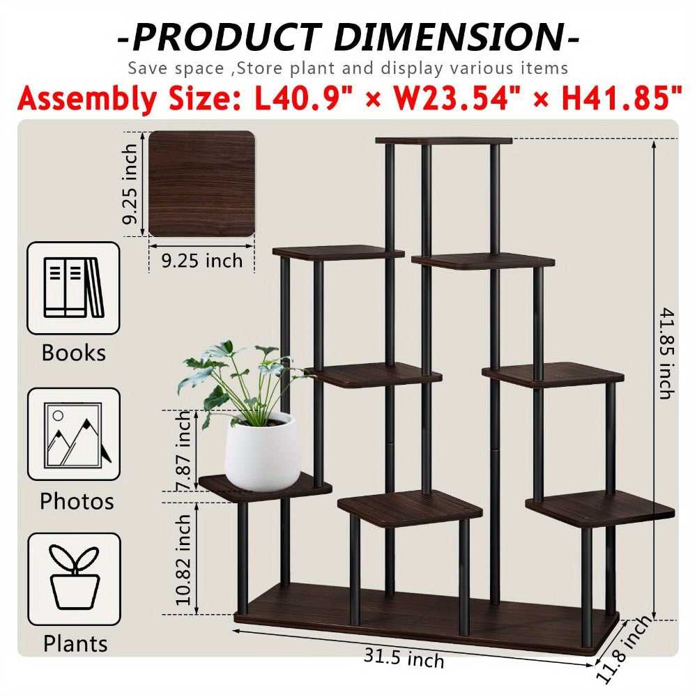 Plant Stand Indoor Multi Tier Corner Metal Flower Stand Tall Plant Shelf for Living Room Bedroom Patio Garden Balcony 5 Tier 7 Tier 9 Tier Black White Black Oak Utility Rack