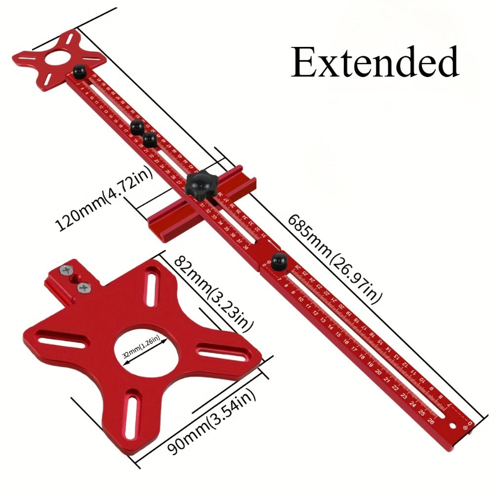 Router Circle Cutting Jig 3-in-1 Woodworking Milling Fixture Precision Circular Cut Guide with Adjustable Groove Bracket for Accurate Dimensional Wood Cutting DIY Carpentry Projects