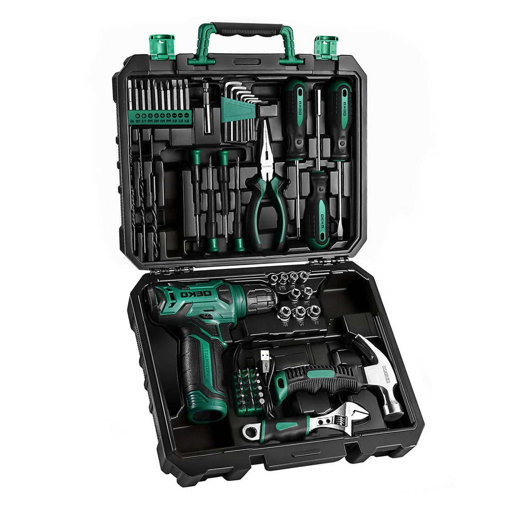 Cordless Drill Tool Kit 119/151PCS ¨C 8V/12V Electric Power Drill Set with Screwdriver, Hammer, Wrench | All-in-One Home Repair & DIY Hand Tools for Women | Perfect Gift