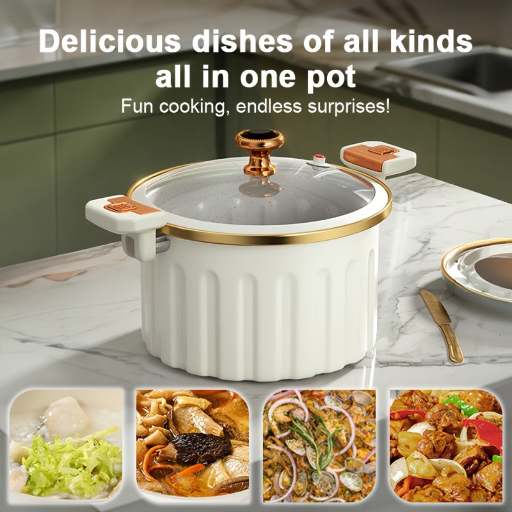 Enamel Cooking Pot Large Capacity ¨C Nonstick Double-Handle Stew Pot for Stewing, Boiling & Baking, Multifunctional Dutch Oven Style Home Pot for Family Gatherings, Holiday Cooking & Everyday Use